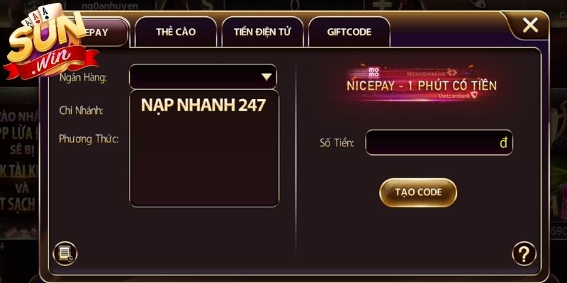 Nạp Tiền Sunwin Quy Trình Nhanh Chóng Hiệu Quả Nhất 2026 1 4 hình thức nạp tiền Sunwin phổ biến trong dịch vụ trực tuyến