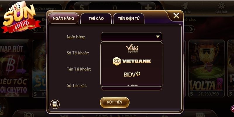 Rút Tiền Sunwin Hiệu Quả Nhất Qua Hệ Thống Chính Thức 1 Ba hình thức rút tiền Sunwin đơn giản